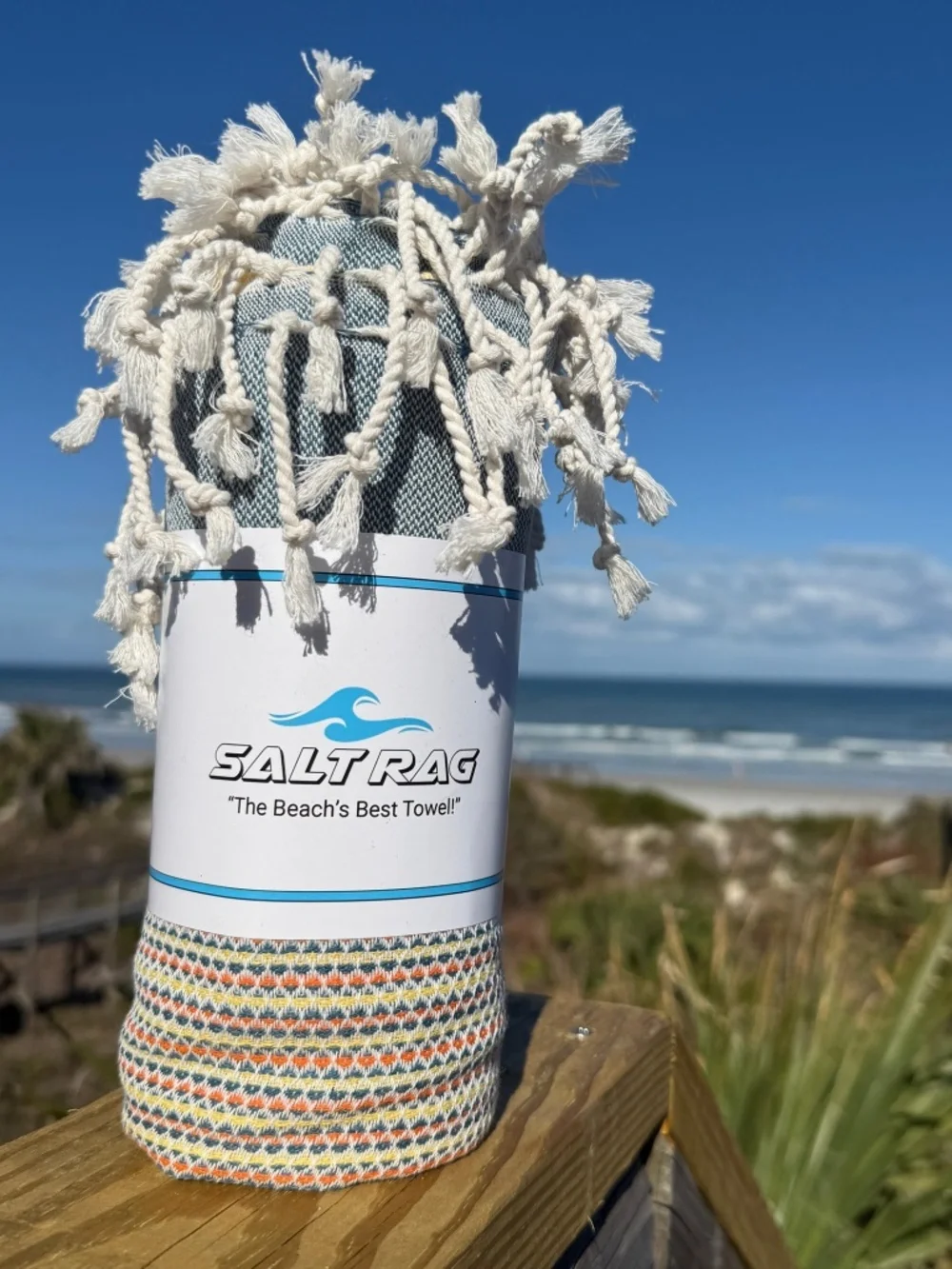 The Angler Rag — Yellow Salt Rag™ Sand-Resistant Turkish Beach Towel